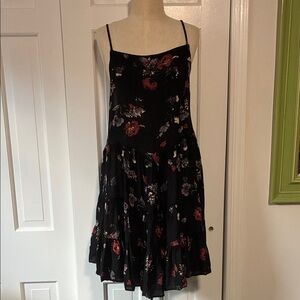 Free People Floral Black Slip Dress